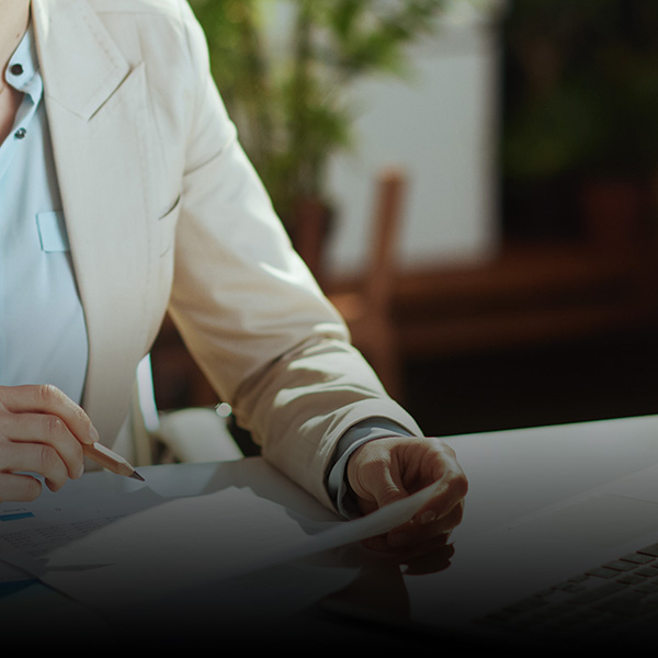 Person studying contract